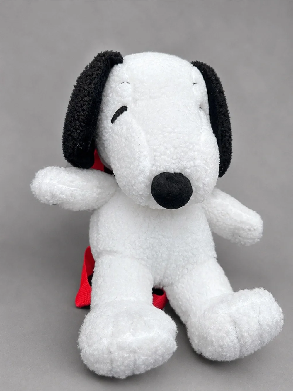 Snoopy Plushie Backpack Shoulder Bag White Black Sherpa Fleece Stuffed Animal